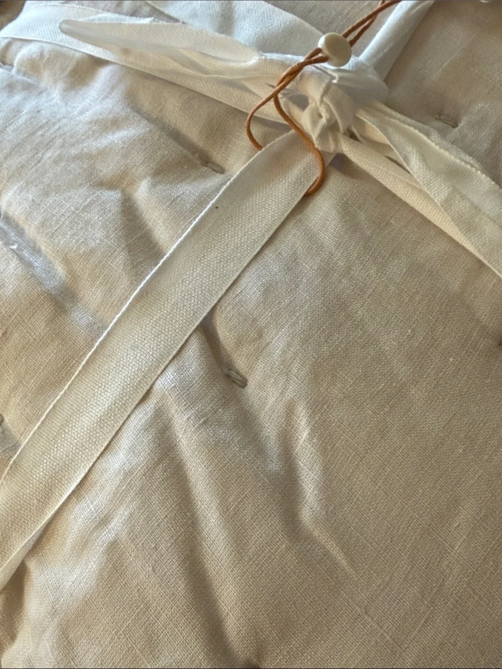 Quince Soft Linen Toddler Pillow and Quilted Sham in Sand